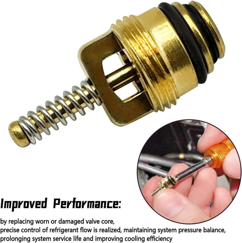 SIDMILE 25Pcs Standard M10 Brass A/C Schrader Valve Core for BAS03009 MT0065 59356 Fit for Ford 4L3Z19D701A Fit for GM 10245619 Fit for Chrysler 4882331 for 134A and R12 Systems - Image 4